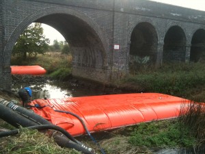 Water filled temporary dams